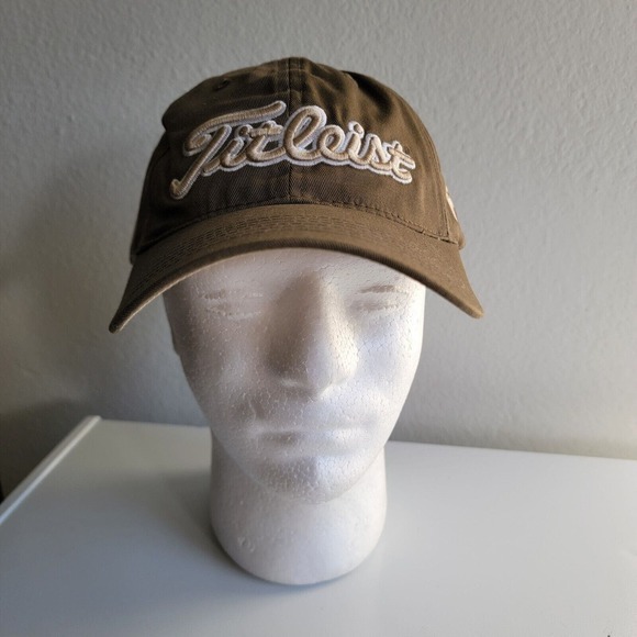 Titleist FootJoy FJ Golf Hat Cap Logo Tan Brown Khaki‎ Adjustable - Picture 1 of 9